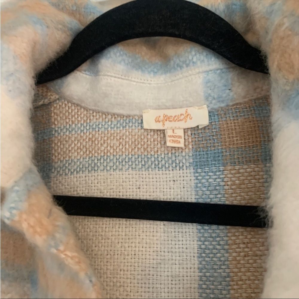 Plaid Button Down Shacket Coat - image 7